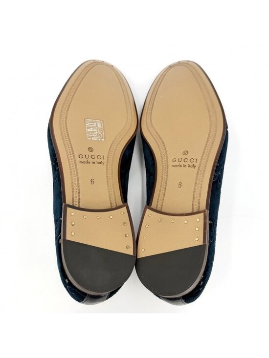 Gucci Loafers Horsebit GG Velvet 6 Sizes Velour Navy Antique Gold main image 4